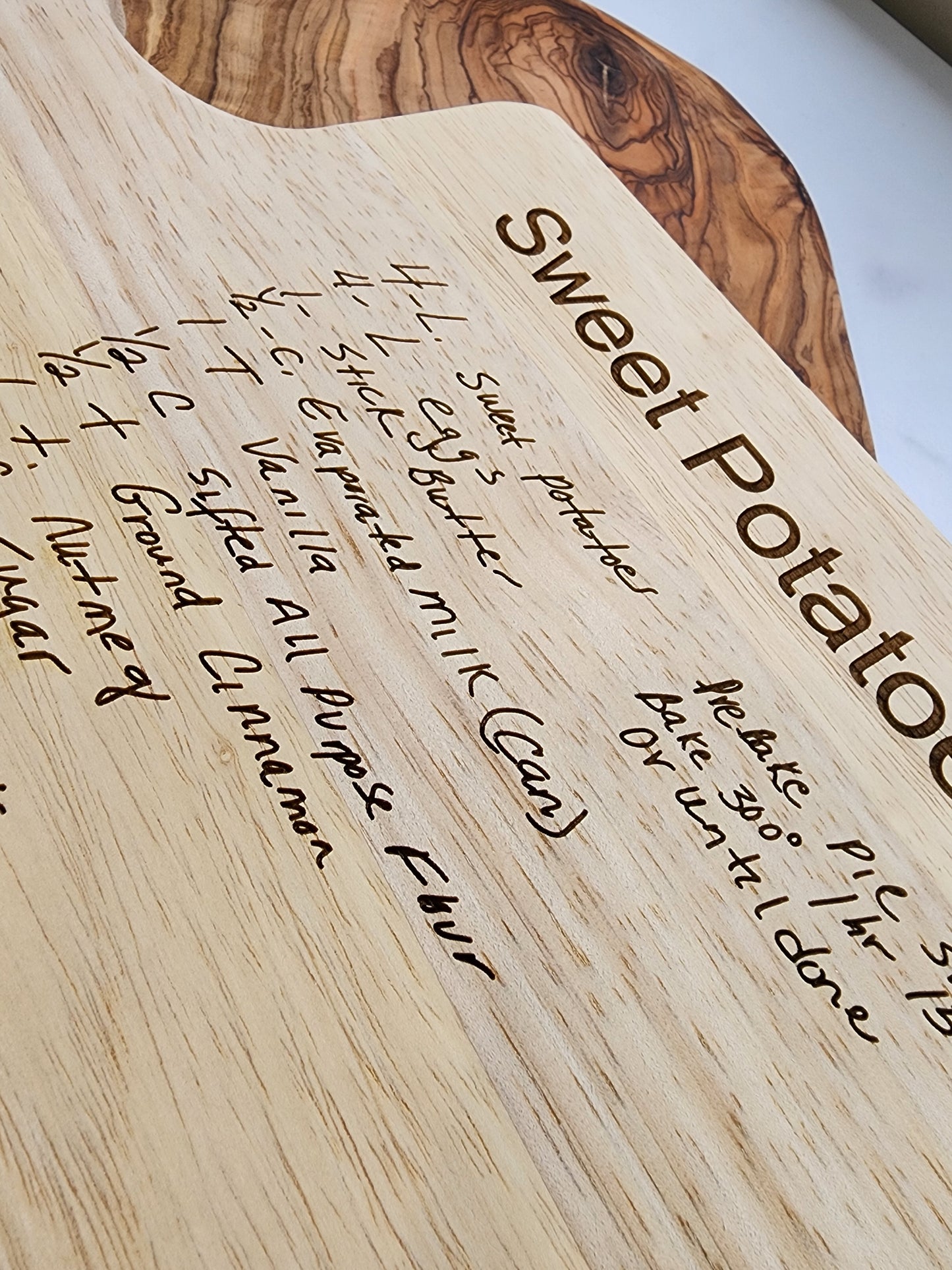 Personalized Family Recipe Engraved Cutting Board / Custom Kitchen Keepsake