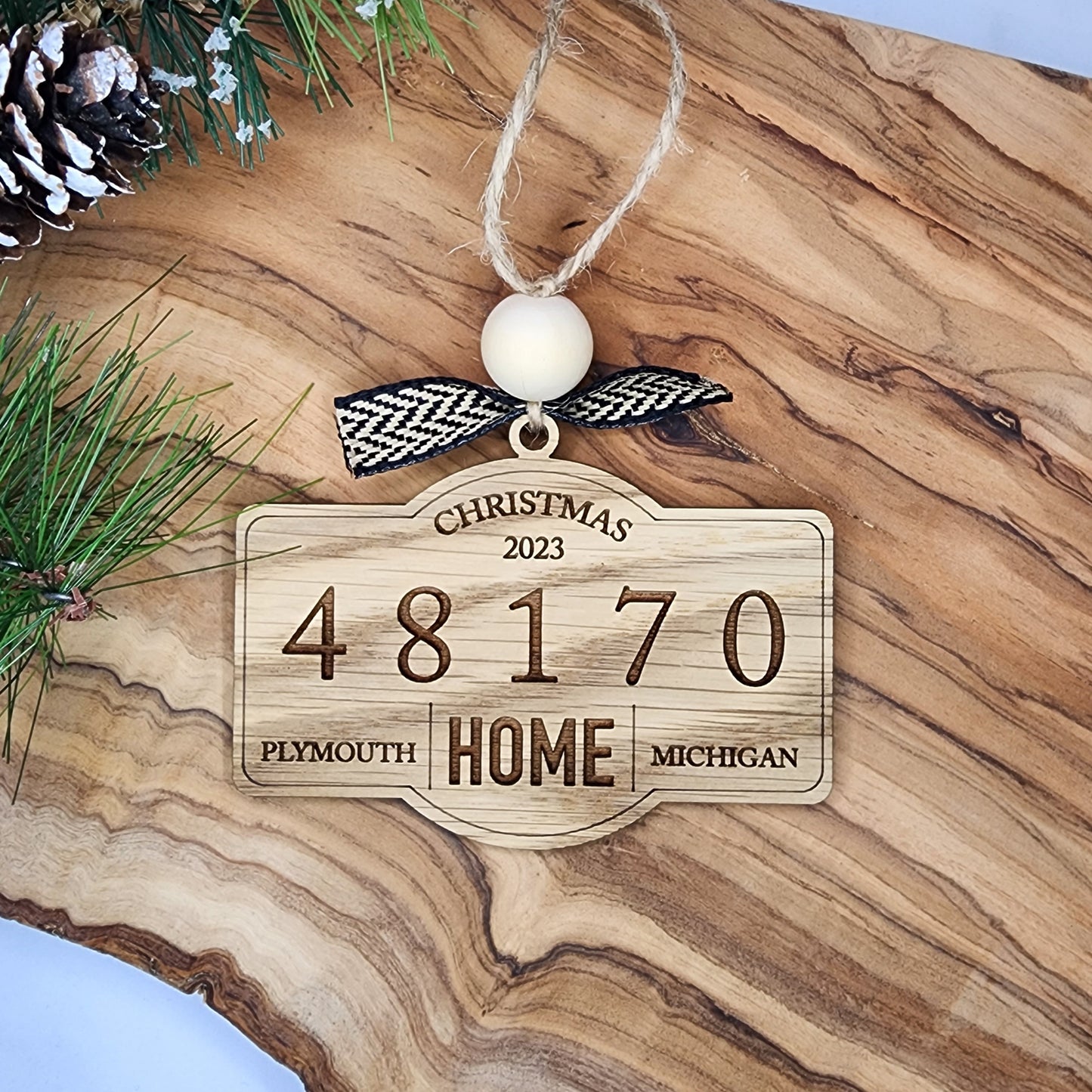 Personalized Zip Code Christmas Ornament