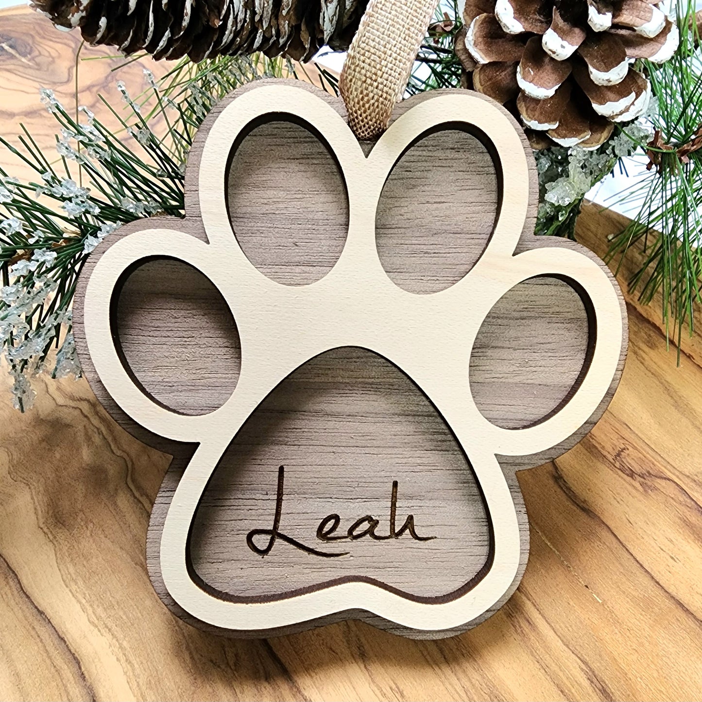 Cat Paw Ornament with Pet name engraved