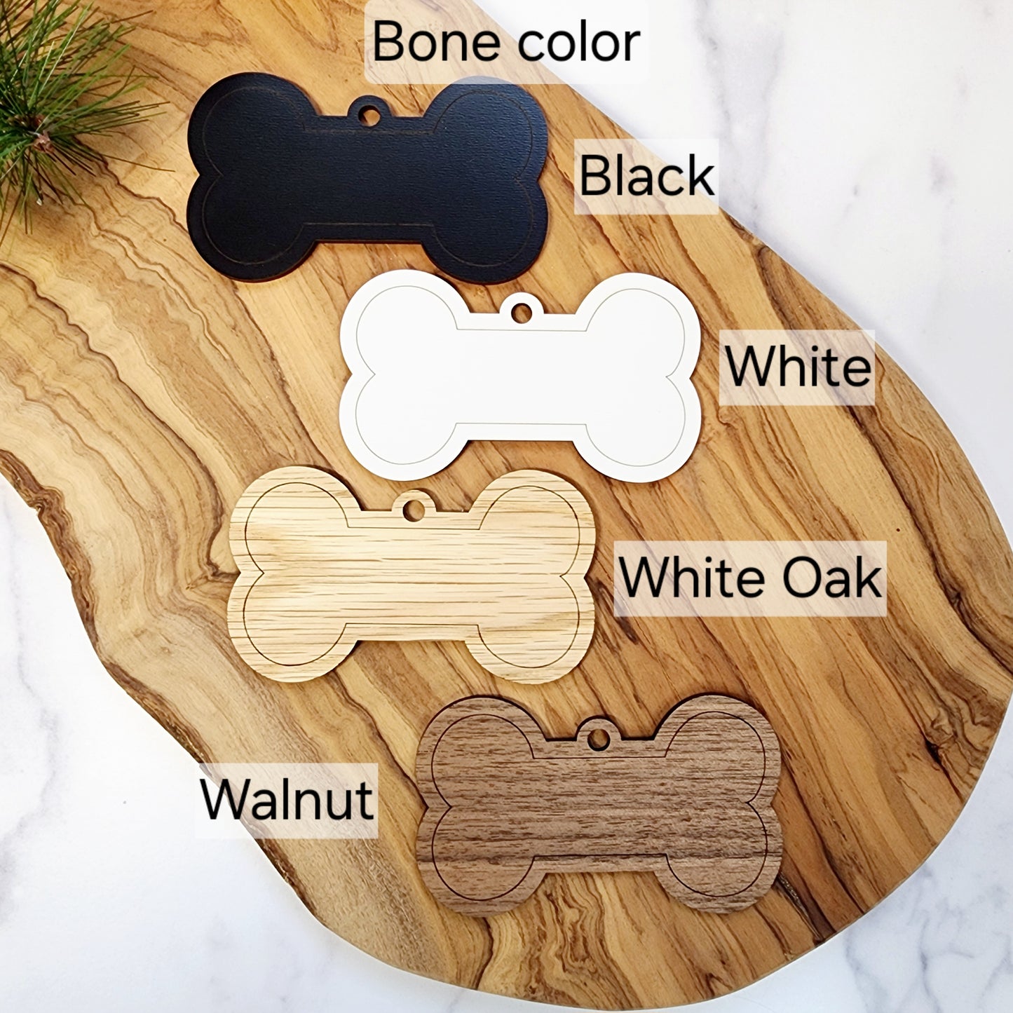 Personalized Engraved Dog Bone Christmas Ornament