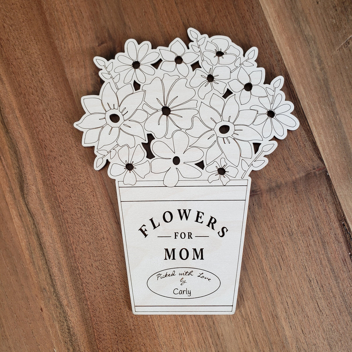Handmade Maple Wood Flower Holder for Kids' Handpicked Blooms