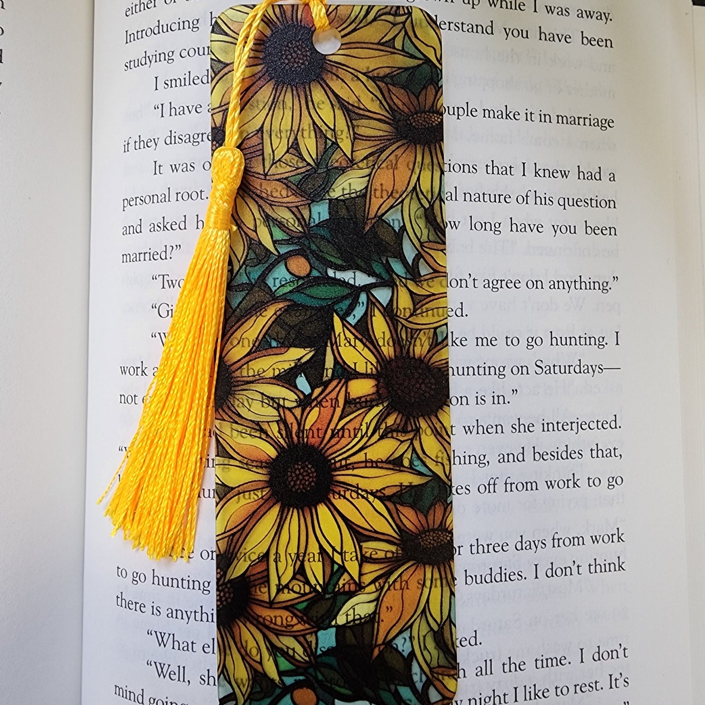 Sunflower Bookmark with Tassel for book lover gift for bookworm