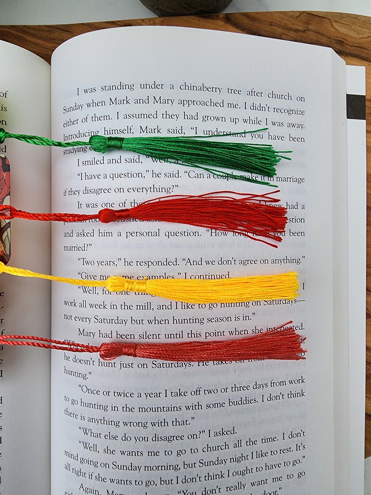 Cardinal Bookmark with Tassel for book lover gift for bookworm