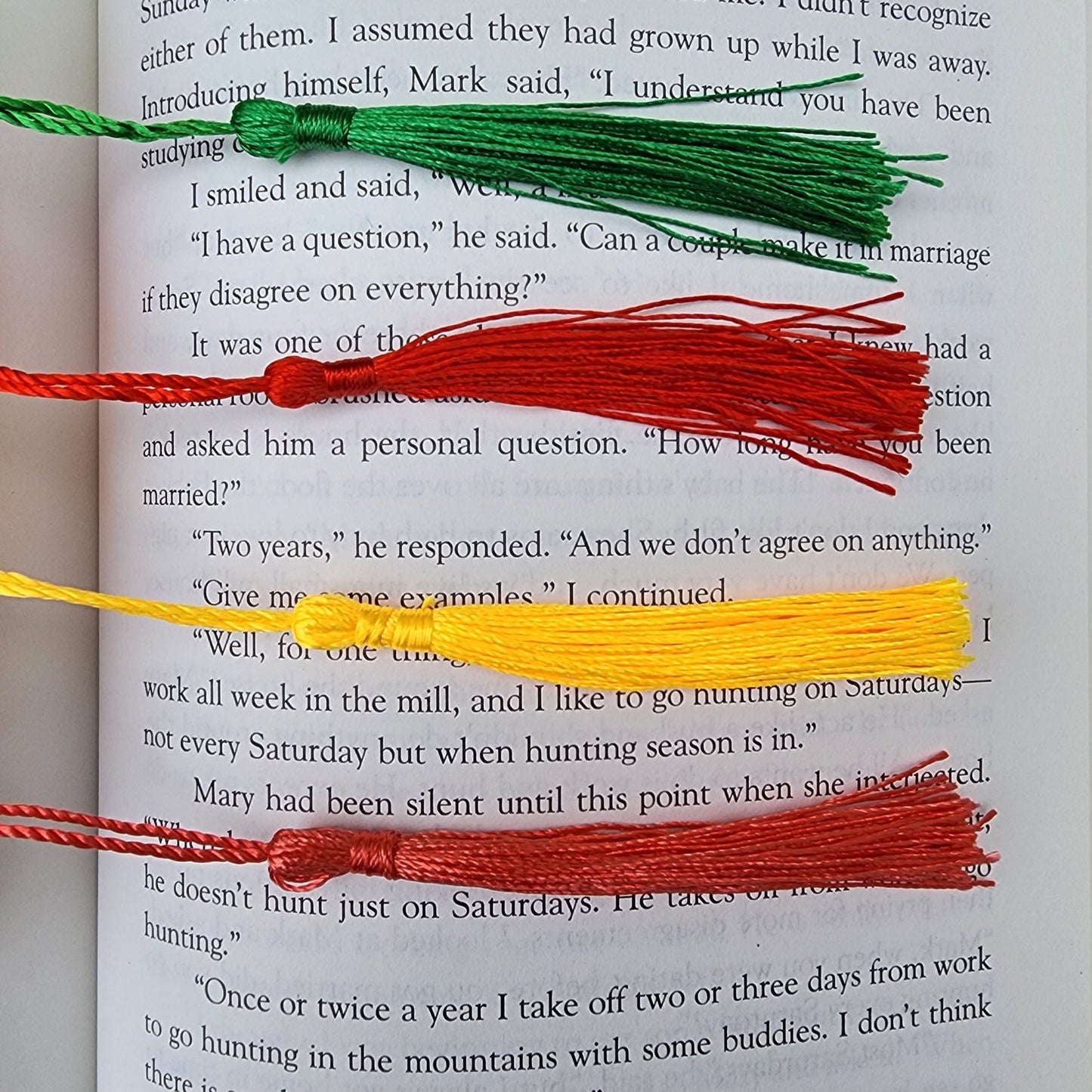 Hibiscus Bookmark with Tassel for book lover gift for bookworm