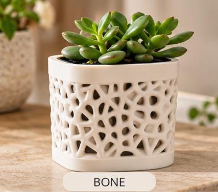 3D Printed Planter | Small Succulent Pot with Drainage