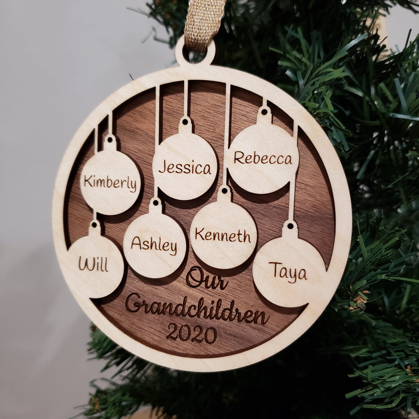 Personalized Grandchildren Christmas Ornament with family names