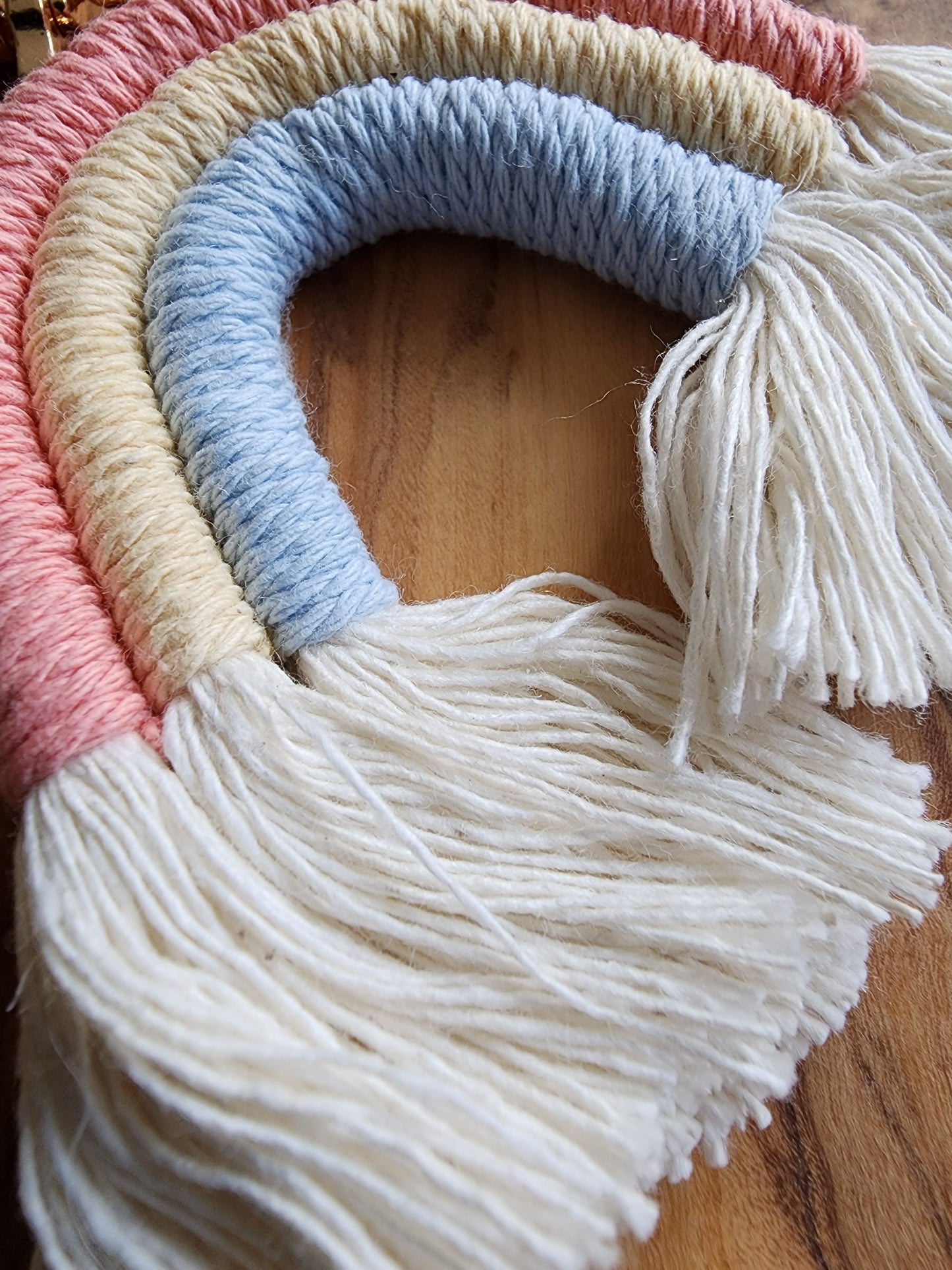 Boho Macrame Rainbow Keychain with First Initial