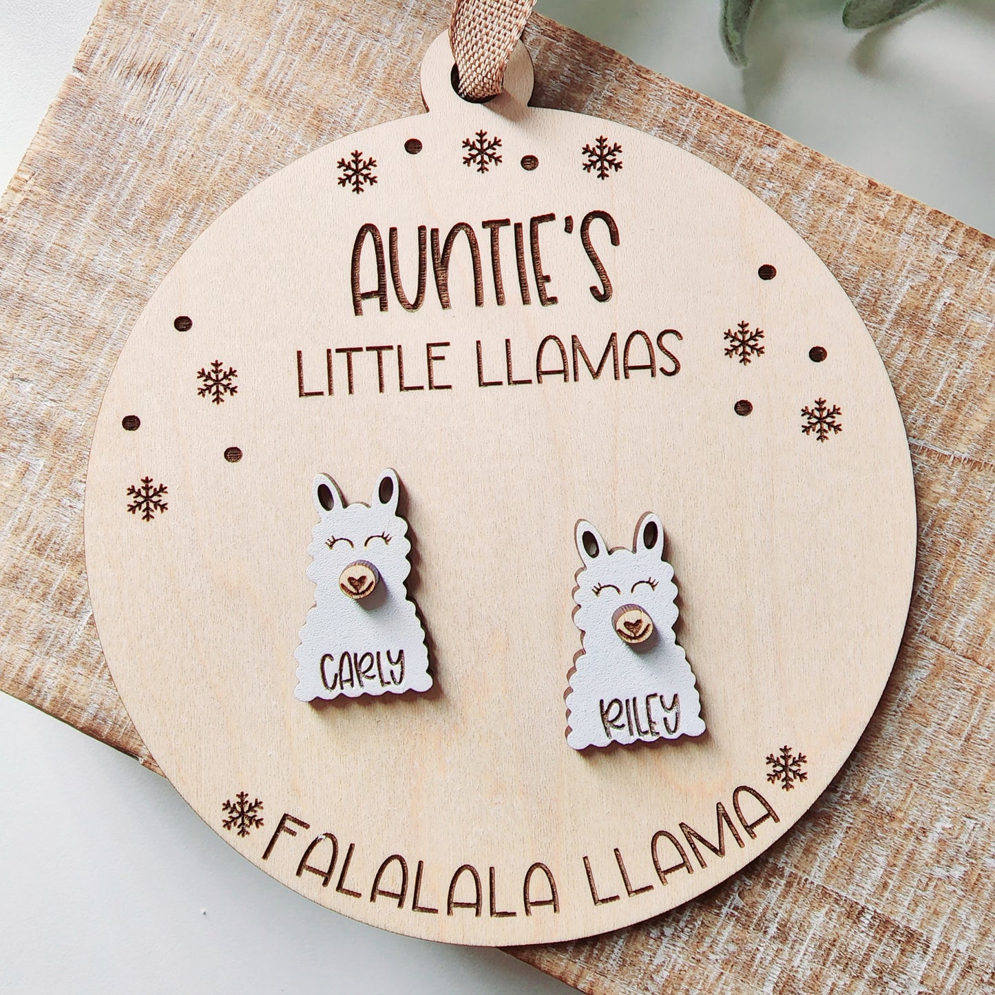 Personalized Llama Christmas Ornament up to 6 Llamas