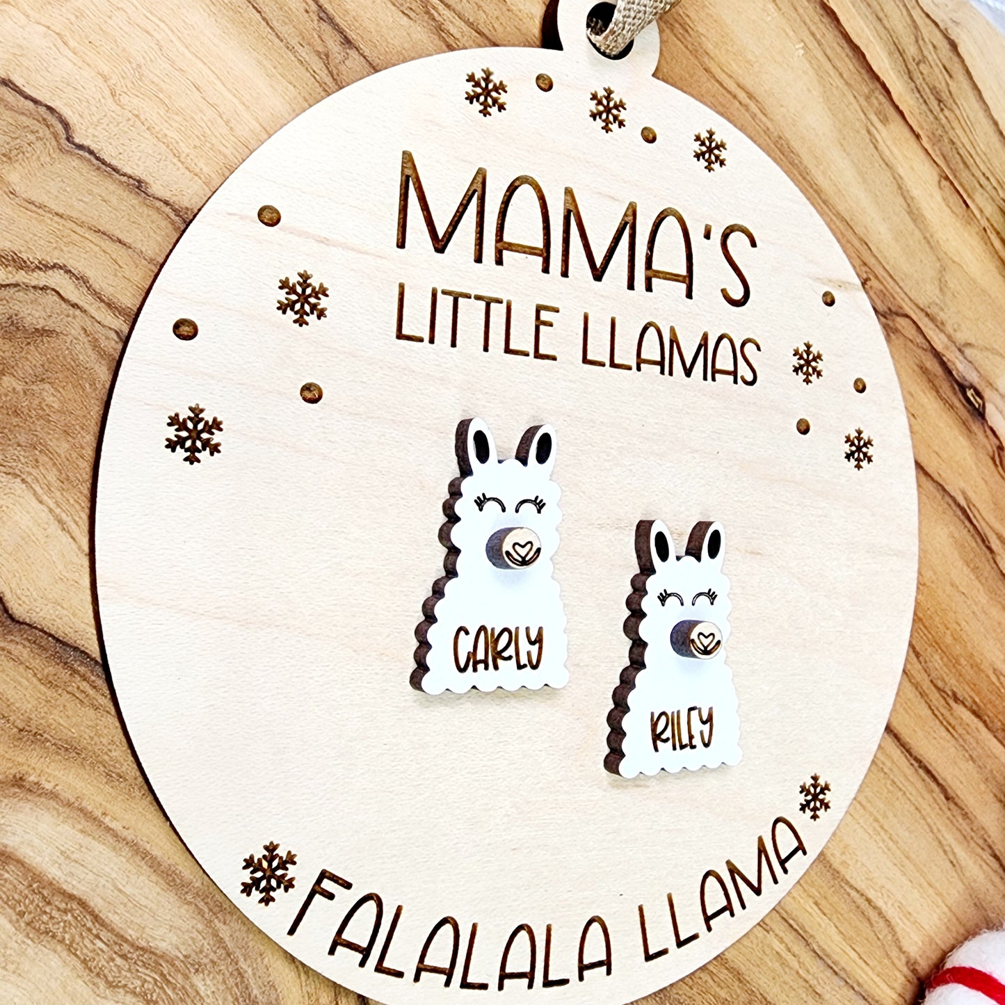 Personalized Llama Christmas Ornament up to 6 Llamas