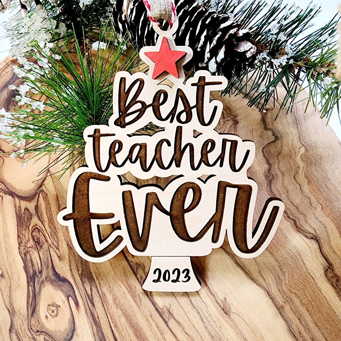 Best Teacher Ever Christmas Ornament 2024