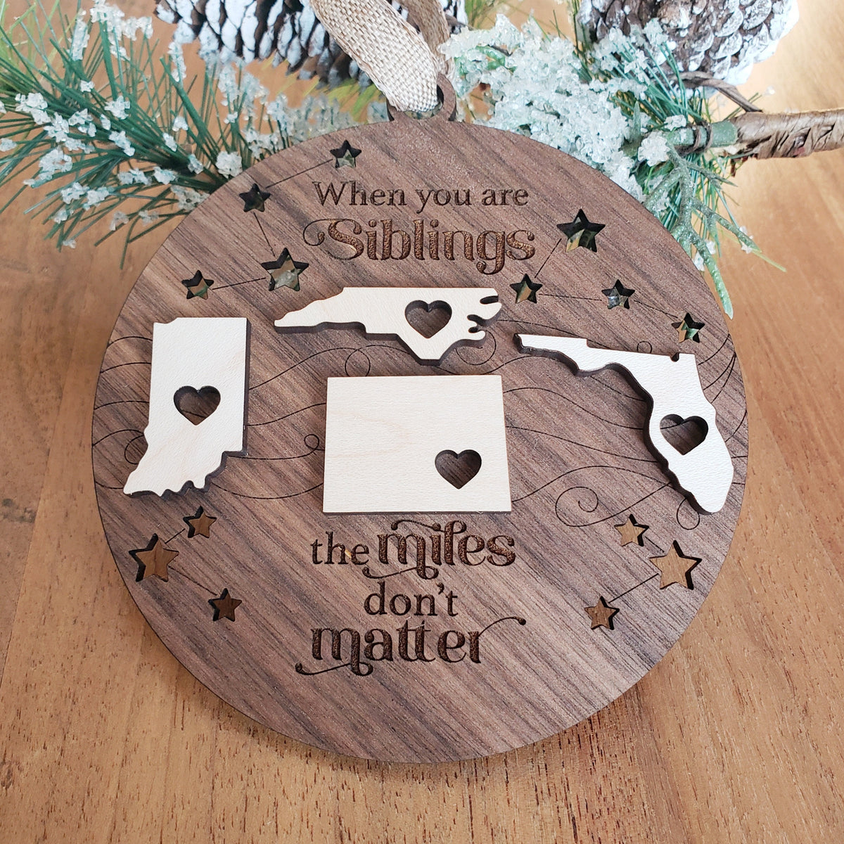 Personalized Family Christmas Ornaments / Togetherness Ornament / Family Gift / Friends Gift / Sister Gift / Sibling Gift