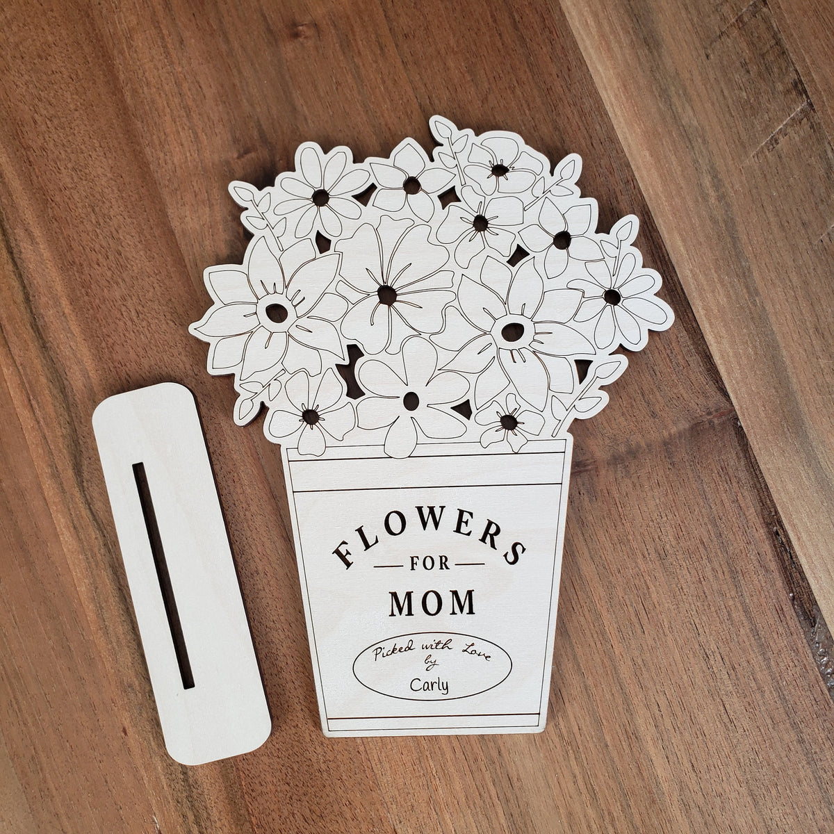 Handmade Maple Wood Flower Holder for Kids' Handpicked Blooms