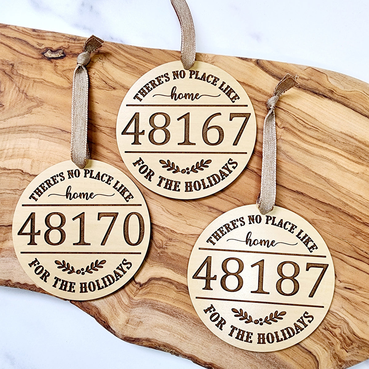 Personalized Zip Code Ornament: Farmhouse Christmas Decor