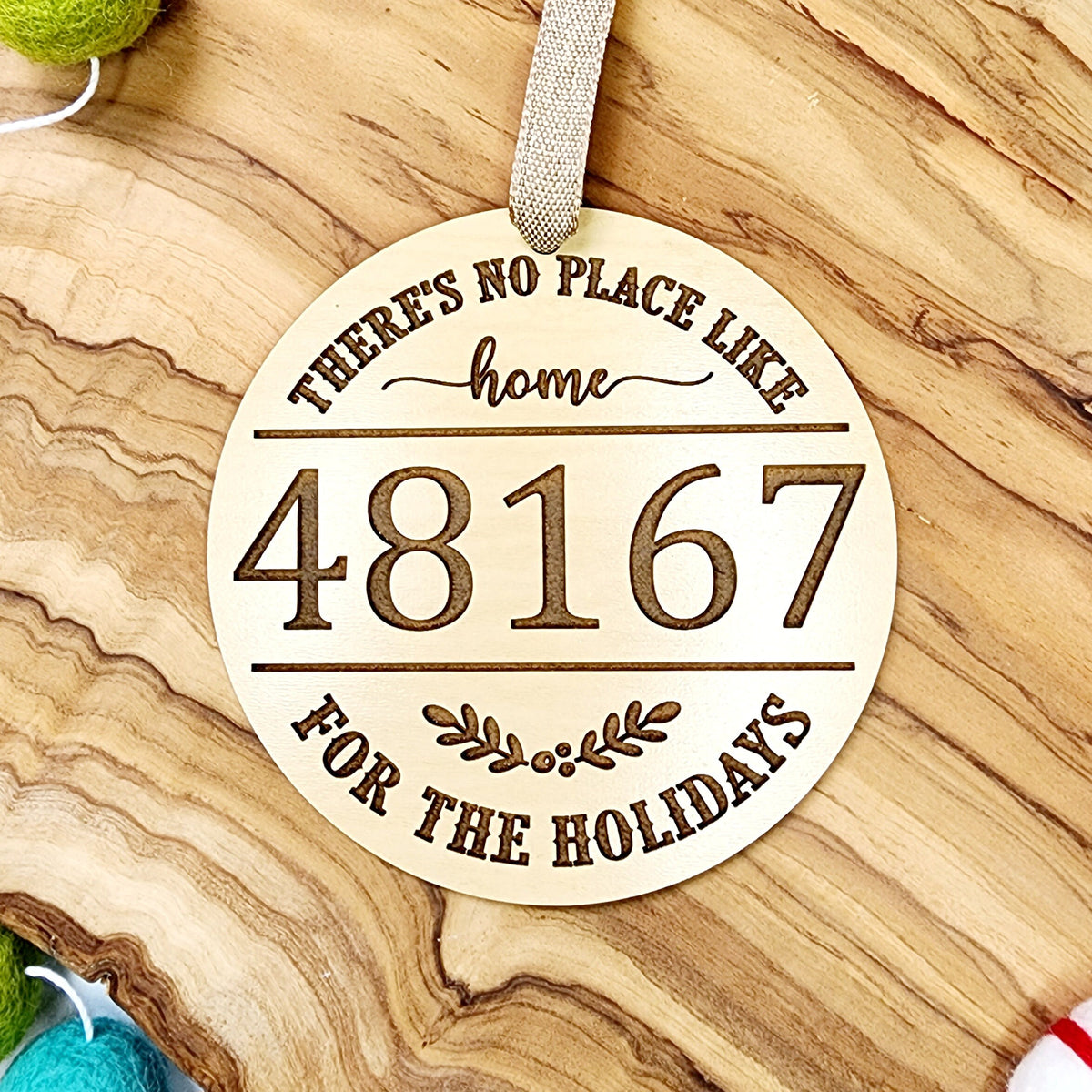 Personalized Zip Code Ornament: Farmhouse Christmas Decor