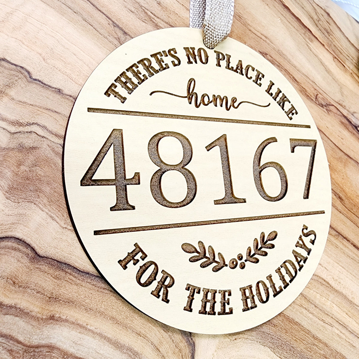 Personalized Zip Code Ornament: Farmhouse Christmas Decor