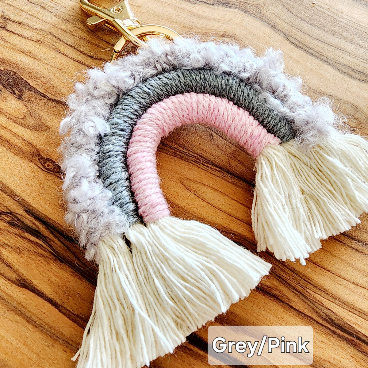 Macrame Rainbow Keychain / Backpack charm / Lunch box charm
