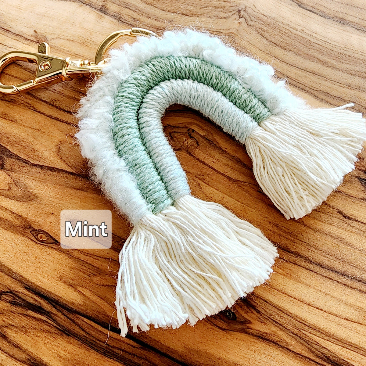 Macrame Rainbow Keychain / Backpack charm / Lunch box charm