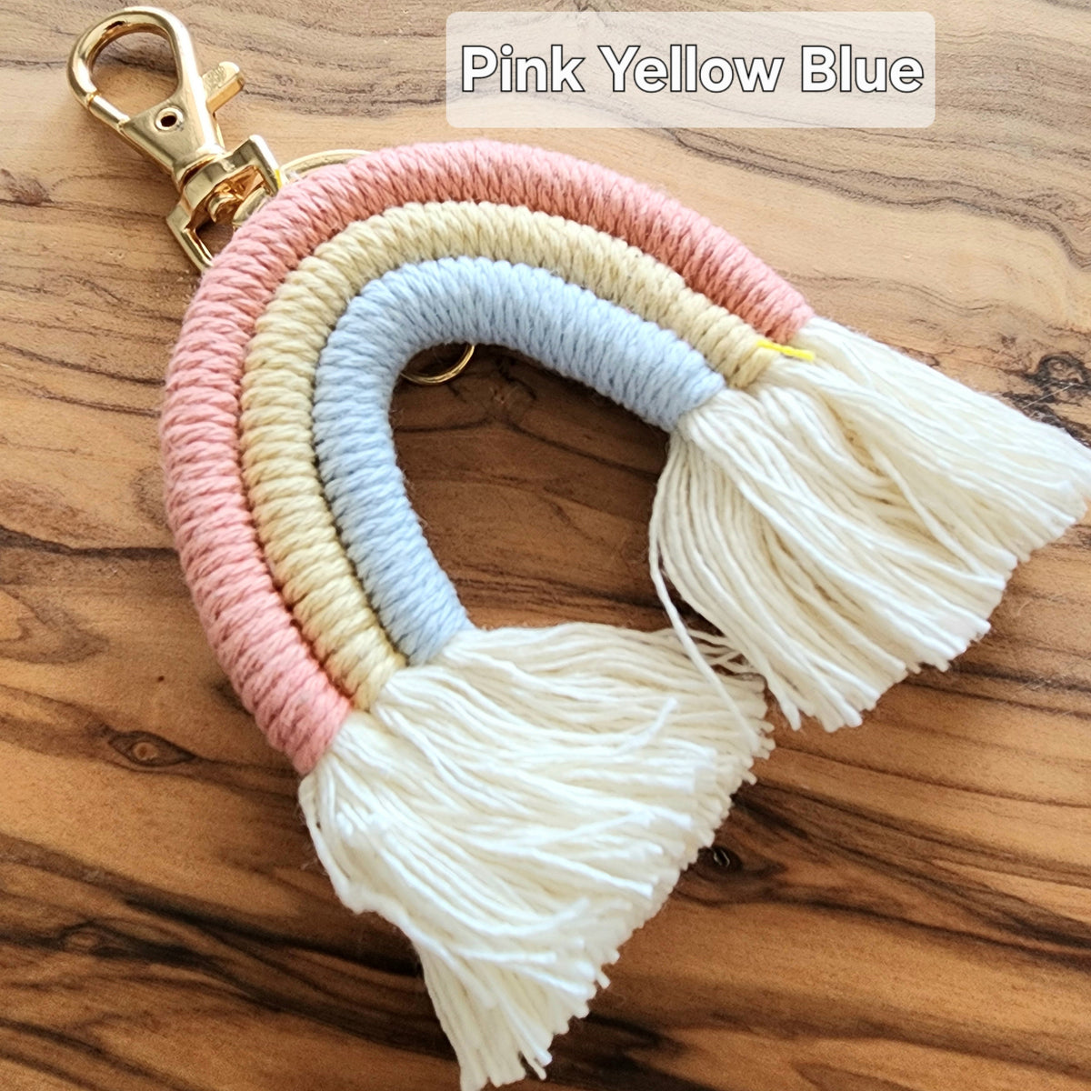Macrame Rainbow Keychain / Backpack charm / Lunch box charm