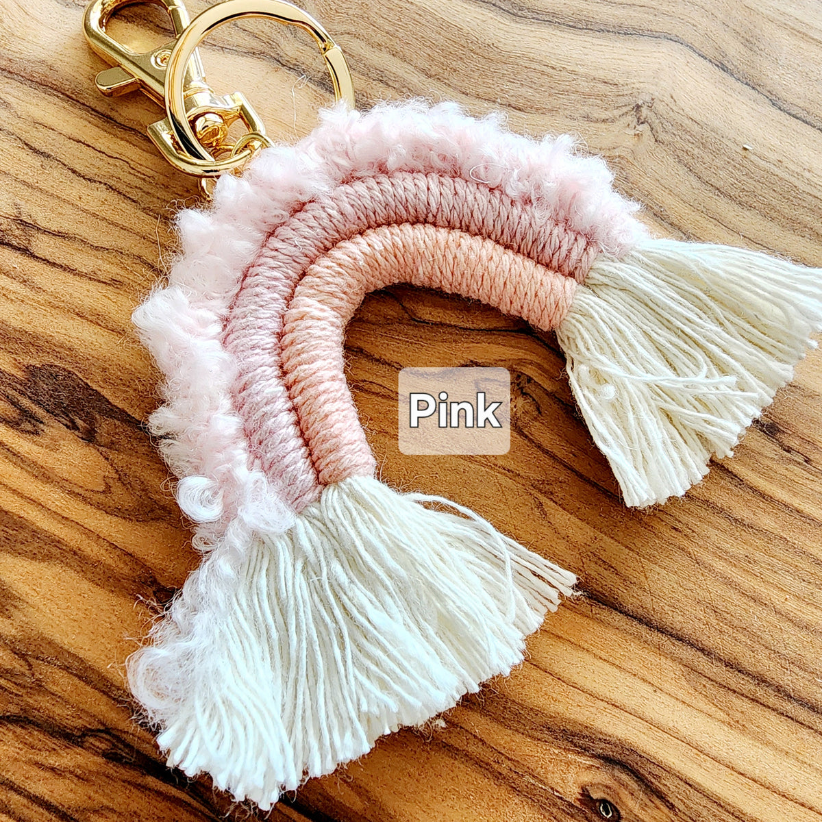 Macrame Rainbow Keychain / Backpack charm / Lunch box charm