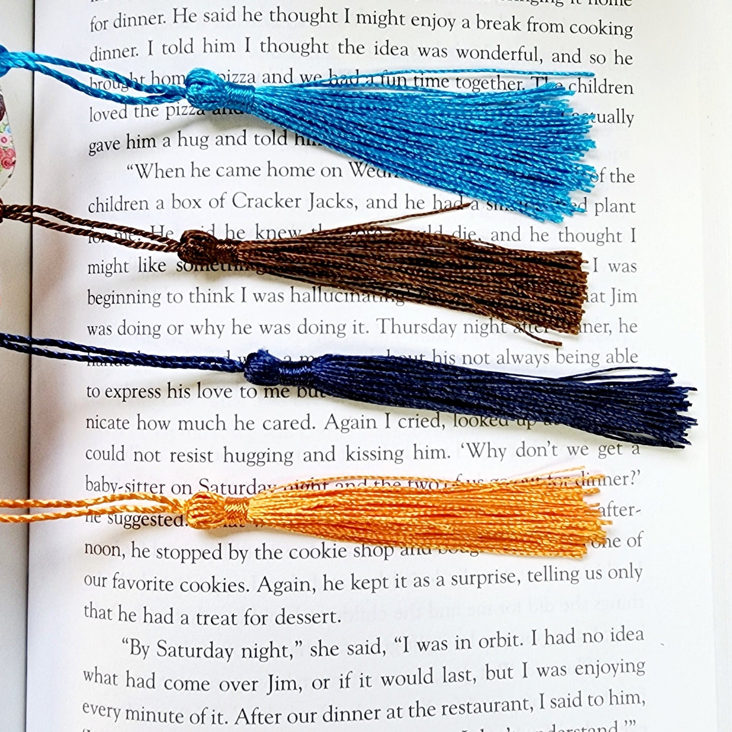 Rooster and Flowers Acrylic Bookmark with Tassel