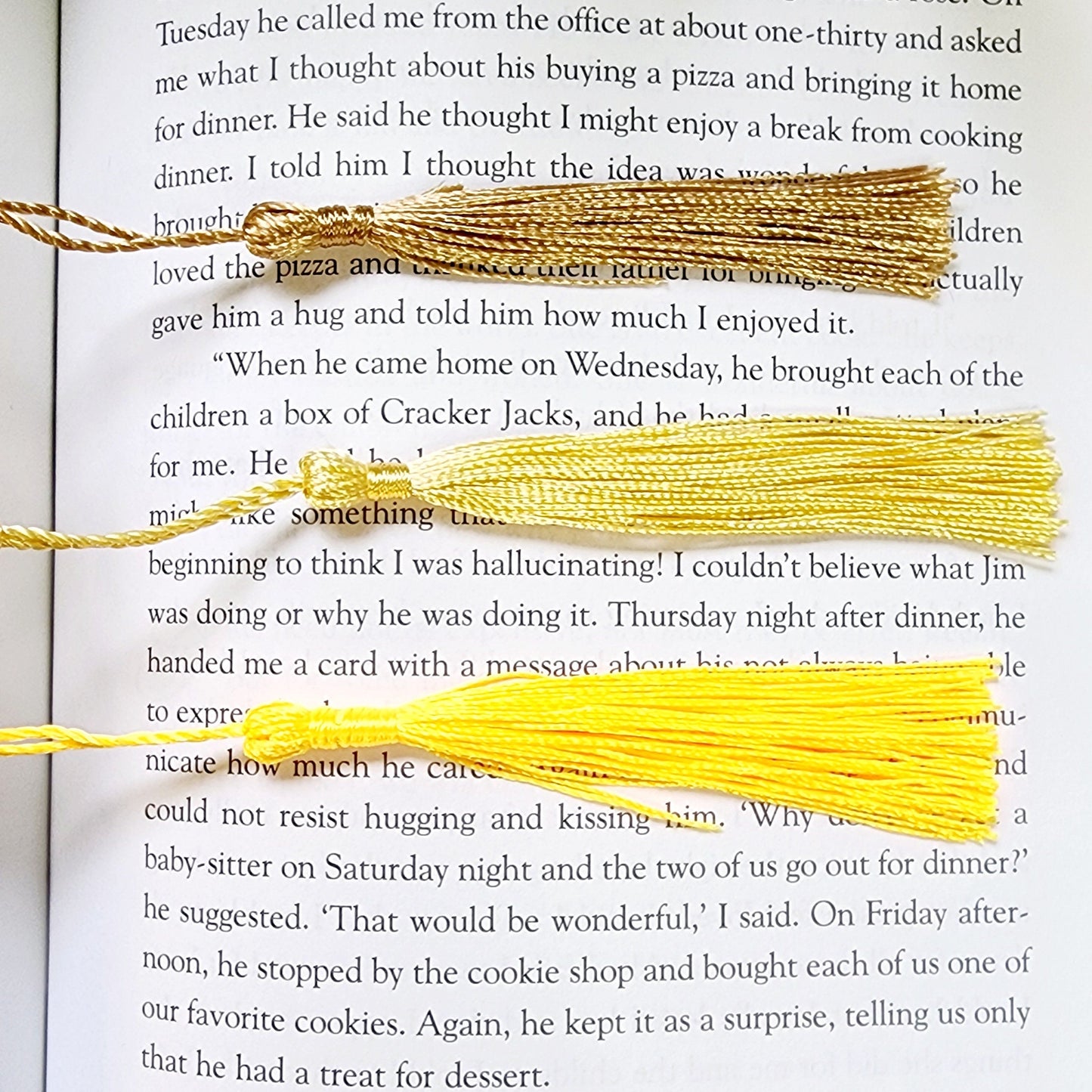 Honey Bee Flexible Acrylic Bookmark with Tassel / Yellow Fall Bookmark