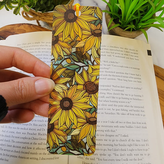 Sunflower Bookmark with Tassel for book lover gift for bookworm