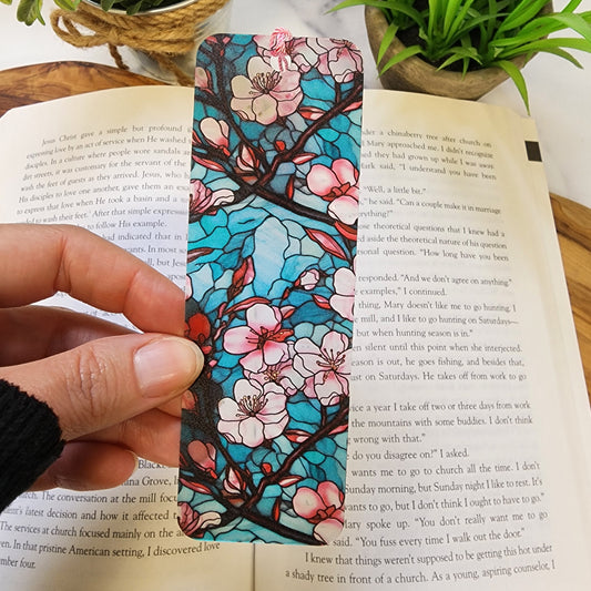 Cherry Blossom Bookmark with Tassel for book lover gift for bookworm