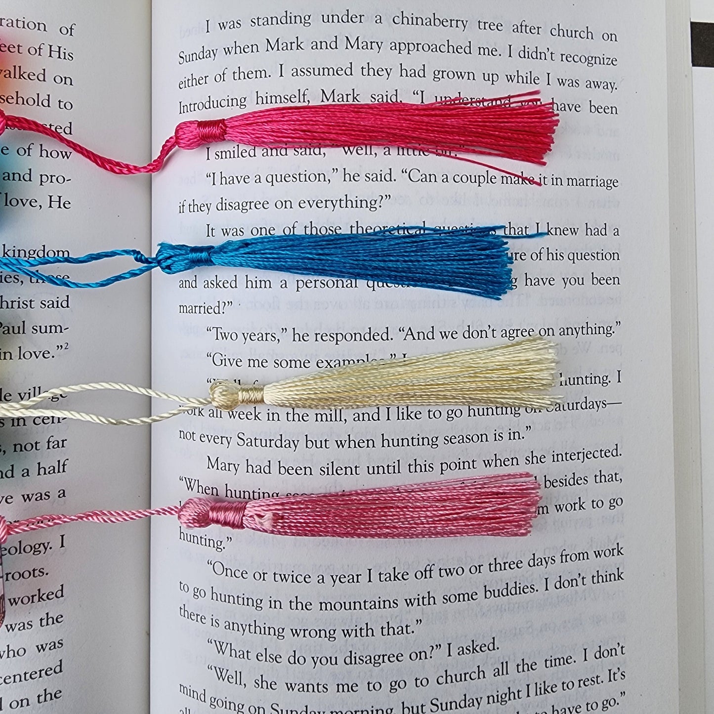 Cherry Blossom Bookmark with Tassel for book lover gift for bookworm