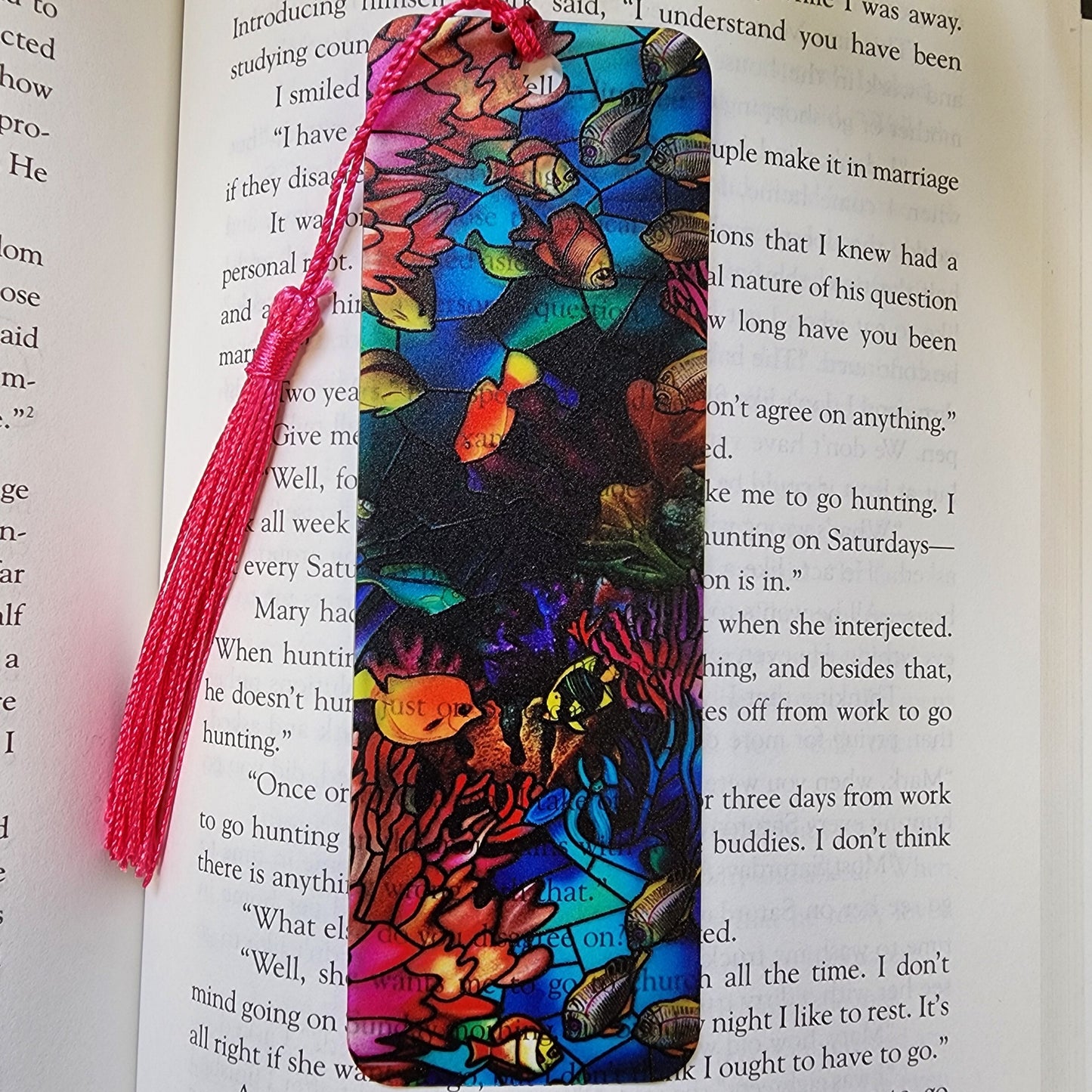 Tropical Fish Flexible Acrylic Bookmark with Tassel Book lover gift for bookworm