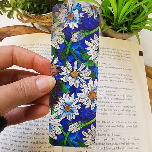 Daisies Bookmark with Tassel for book lover gift for bookworm
