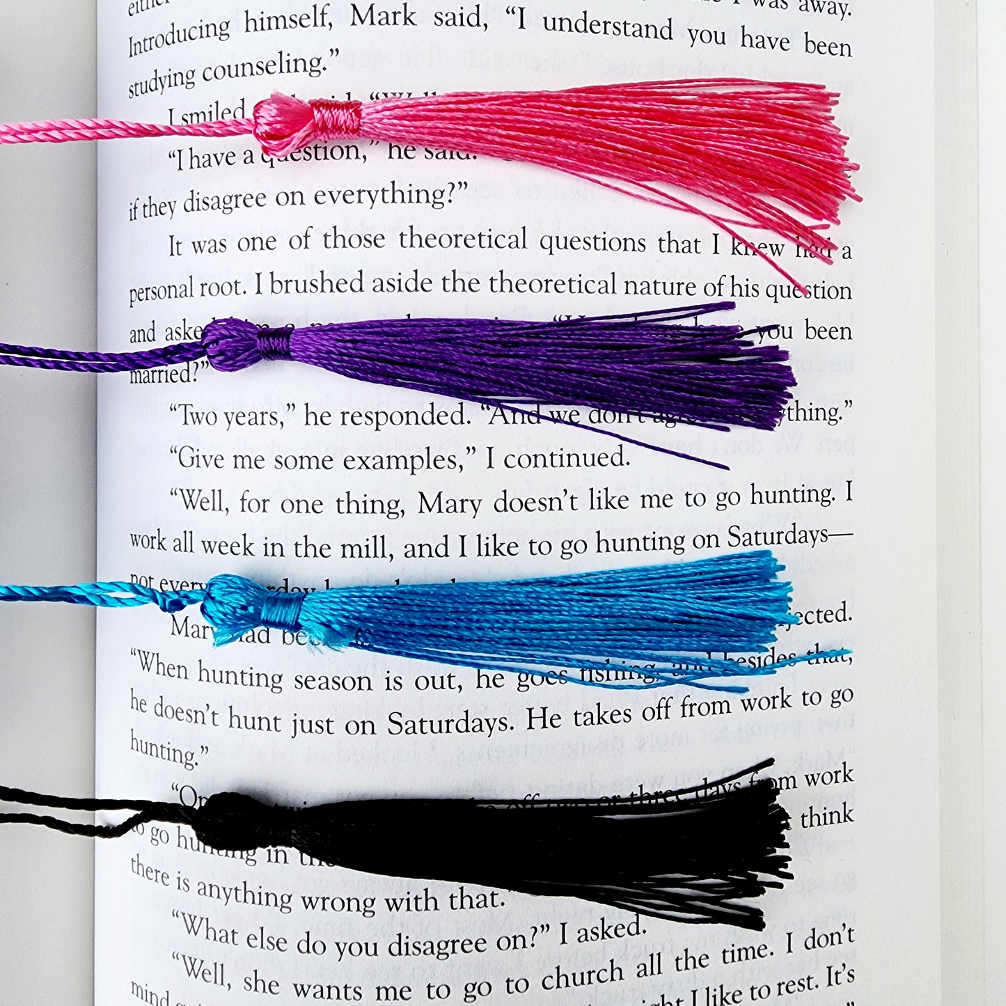 Northern Lights Forest Stained Glass with Tassel for book lover gift for bookworm
