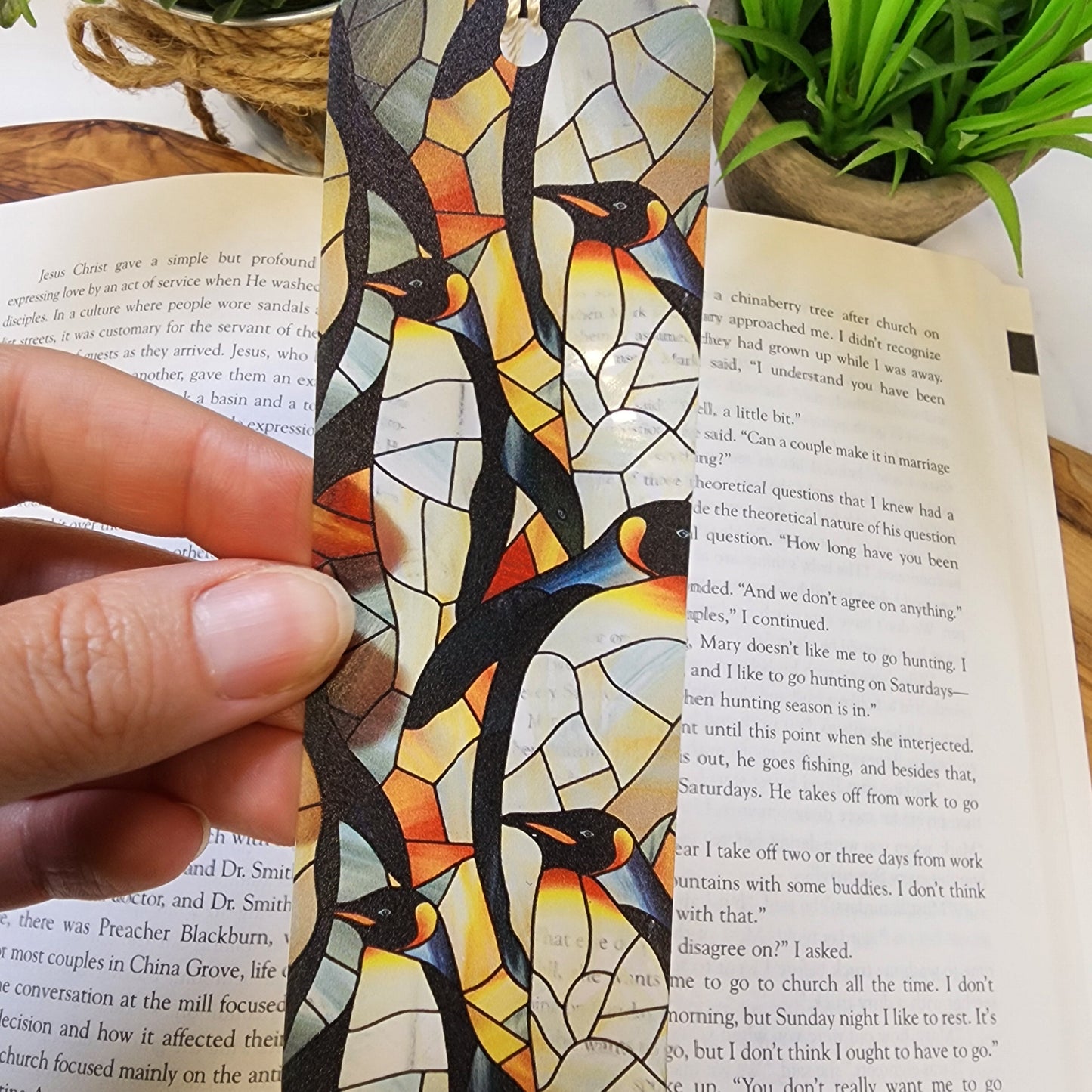 Penguin Bookmark with Tassel for book lover gift for bookworm