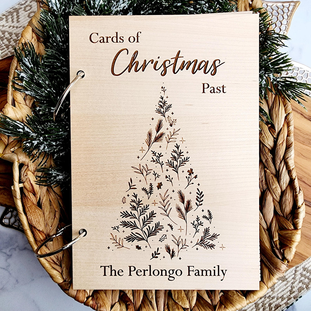 Personalized Christmas Card Holder: Maple Holiday Memory Book