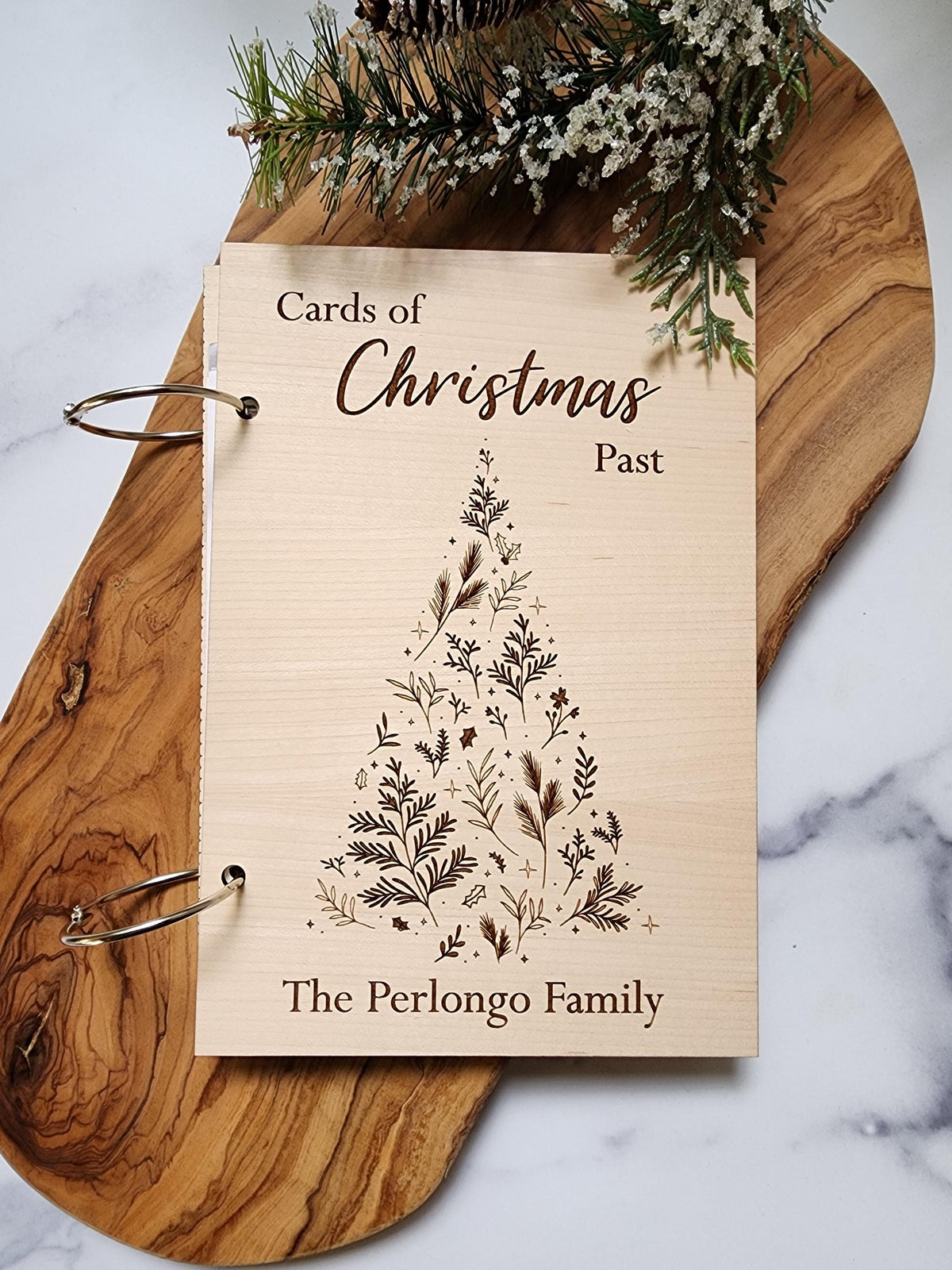 Personalized Christmas Card Holder: Maple Holiday Memory Book
