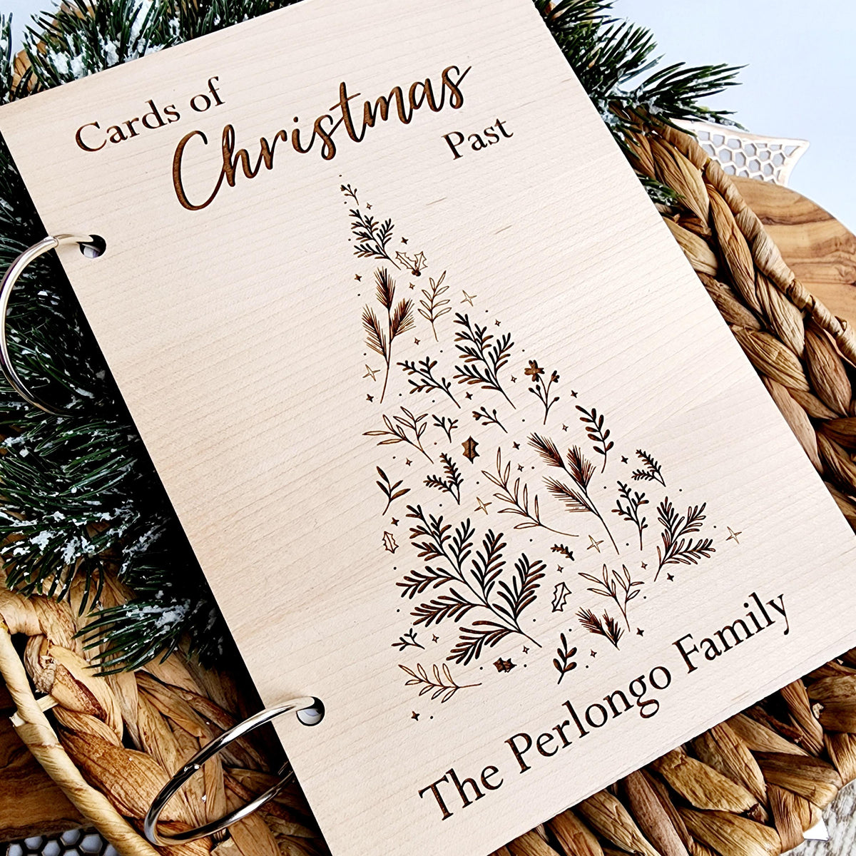 Personalized Christmas Card Holder: Maple Holiday Memory Book