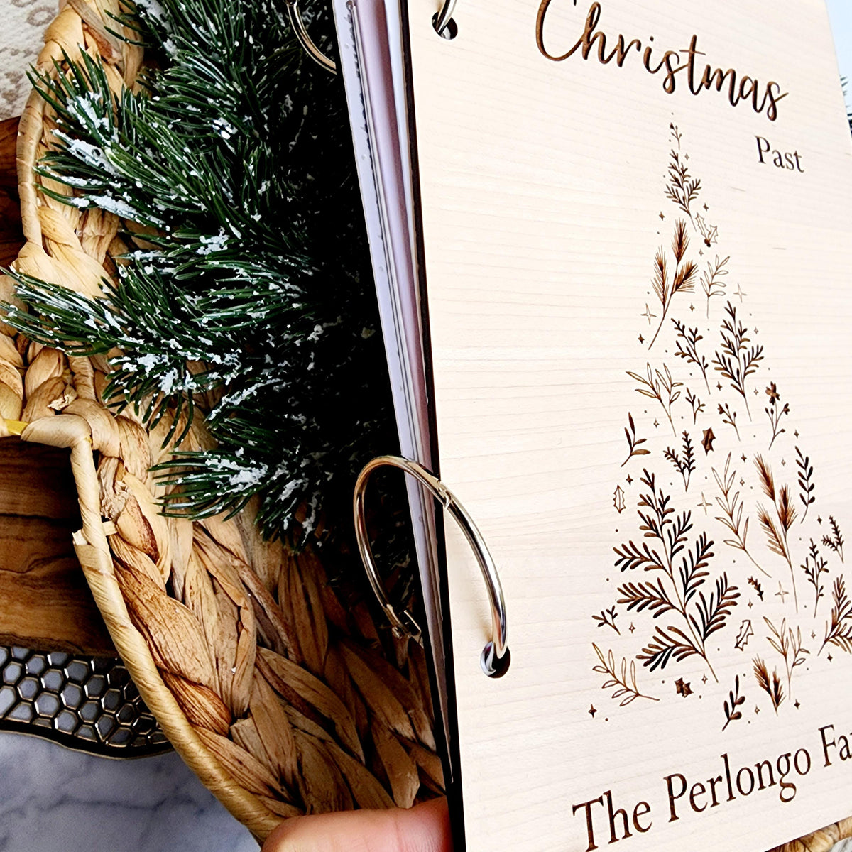 Personalized Christmas Card Holder: Maple Holiday Memory Book