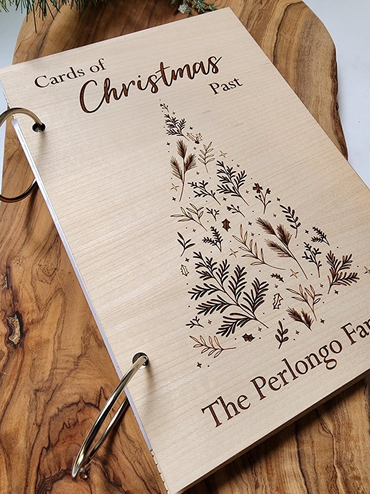 Personalized Christmas Card Holder: Maple Holiday Memory Book