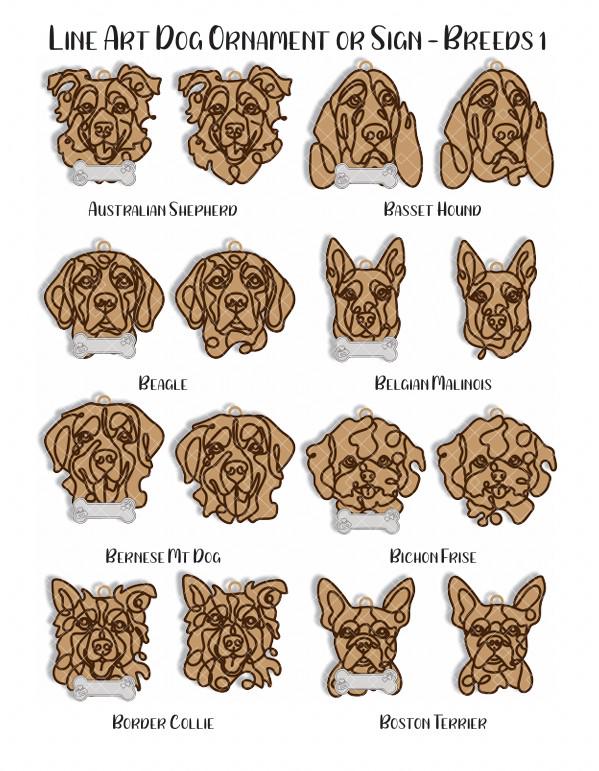 Personalized Layered Wood Dog Ornament, Custom Breed Christmas Keepsake
