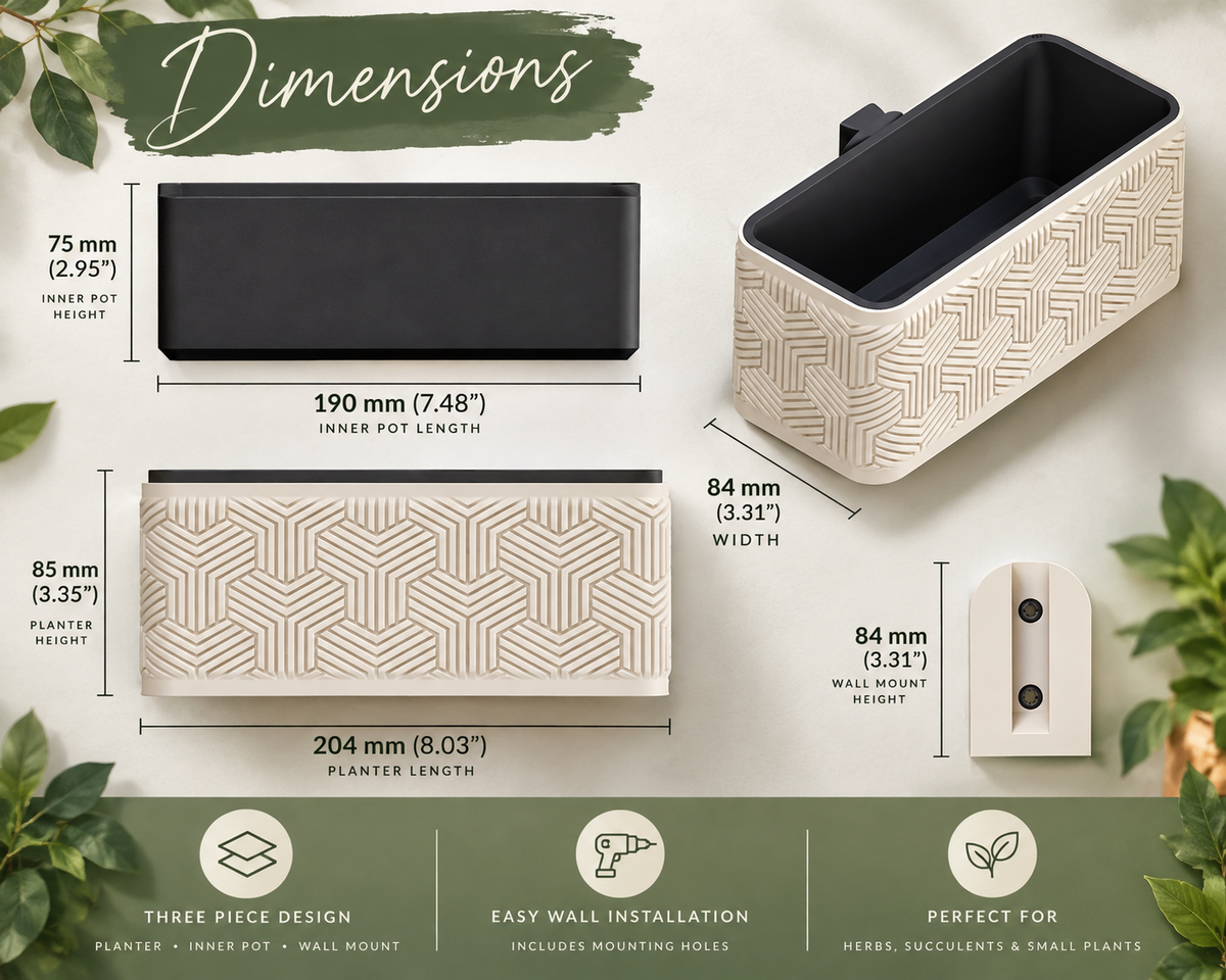 Wall Planter – Modern Geometric Hanging Planter for Herbs & Succulents