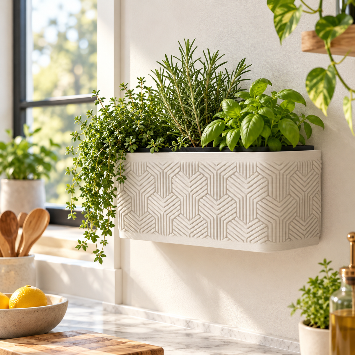 Wall Planter – Modern Geometric Hanging Planter for Herbs & Succulents