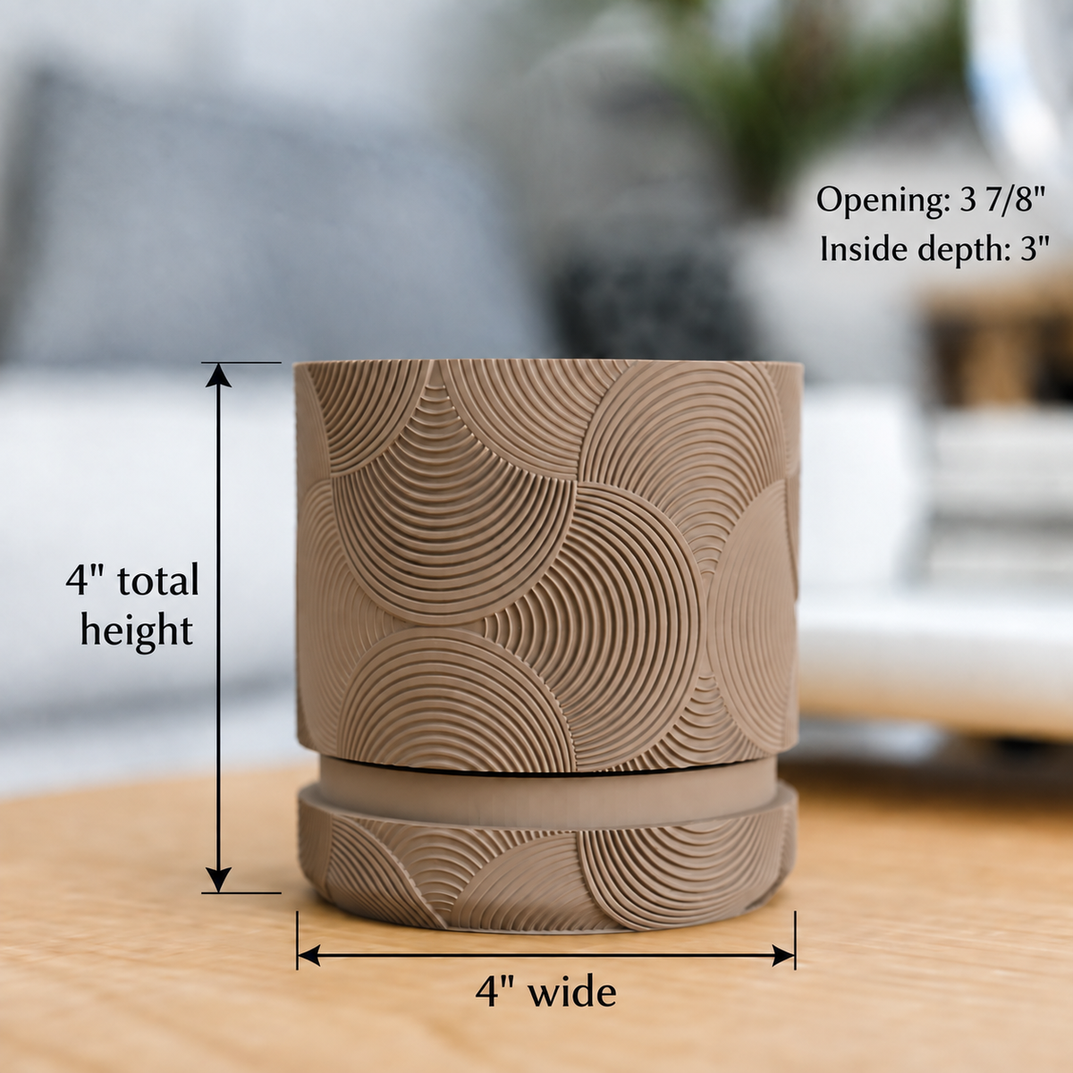 Geometric 3D Printed Planter with Screw-On Drip Tray