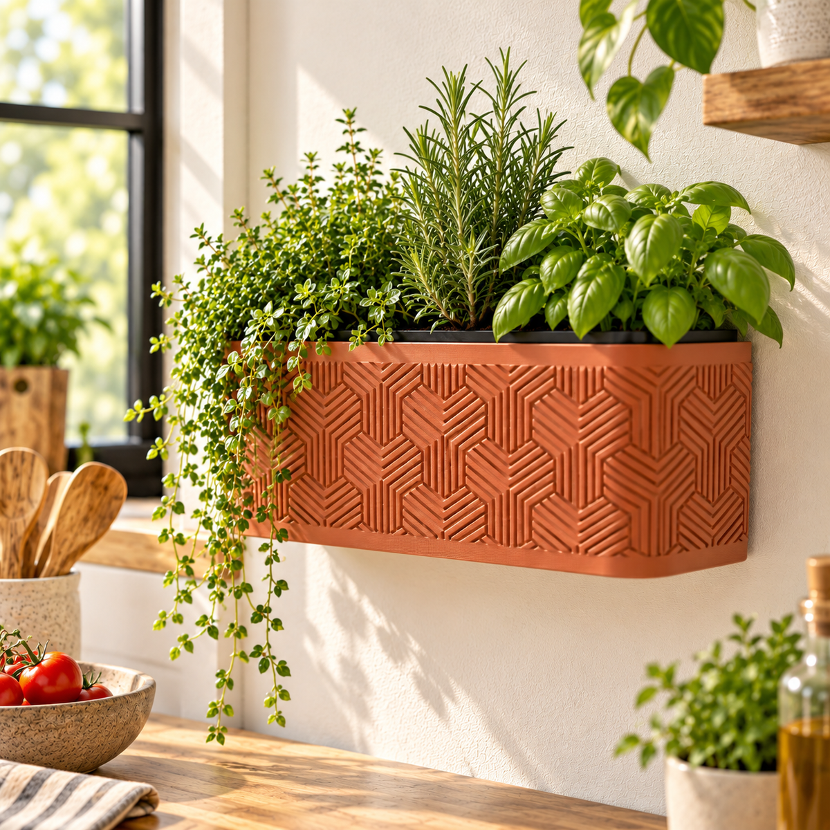 Wall Planter – Modern Geometric Hanging Planter for Herbs & Succulents