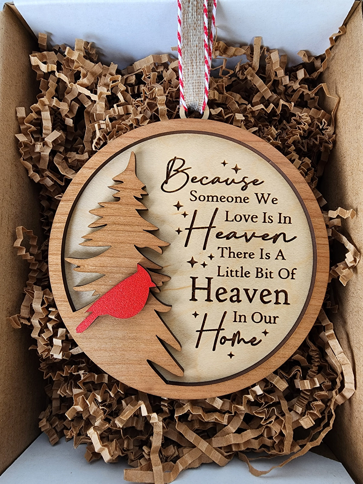 Cardinal Memorial Christmas Ornament, Because Someone We Love Is In Heaven, Christmas in Heaven Remembrance Gift