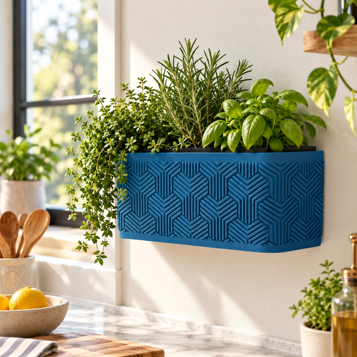 Wall Planter – Modern Geometric Hanging Planter for Herbs & Succulents