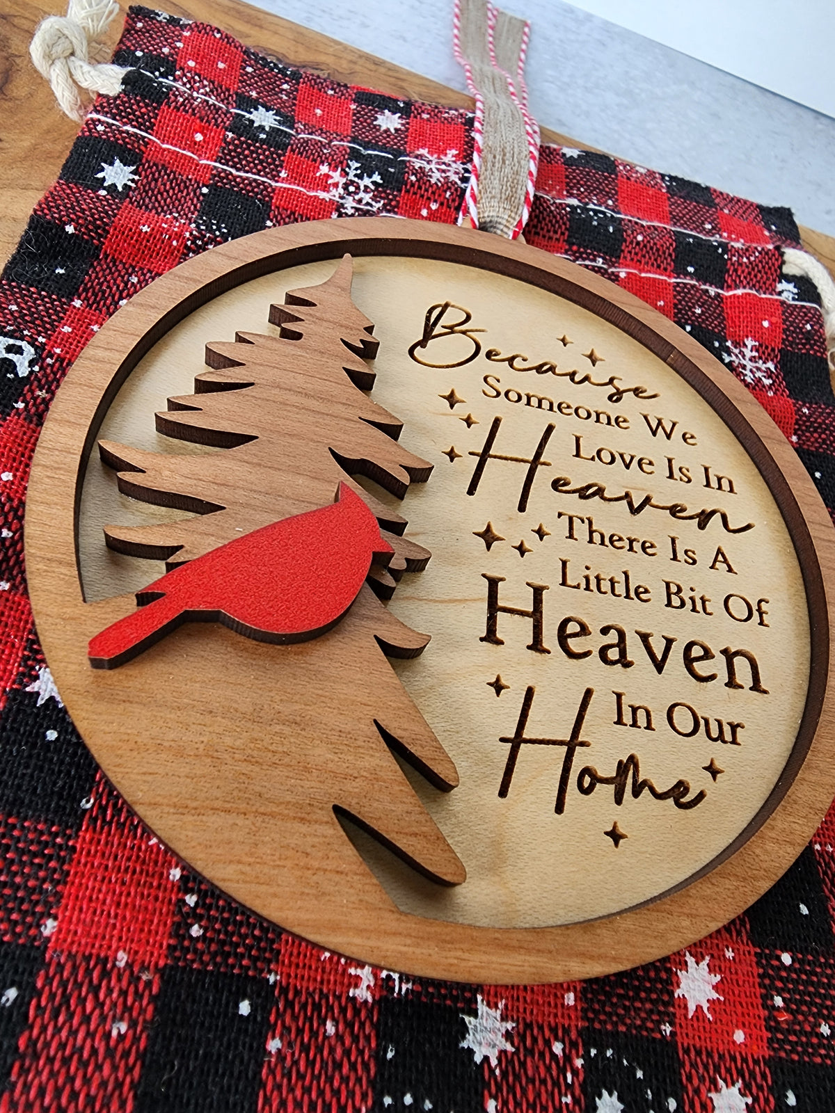 Cardinal Memorial Christmas Ornament, Because Someone We Love Is In Heaven, Christmas in Heaven Remembrance Gift