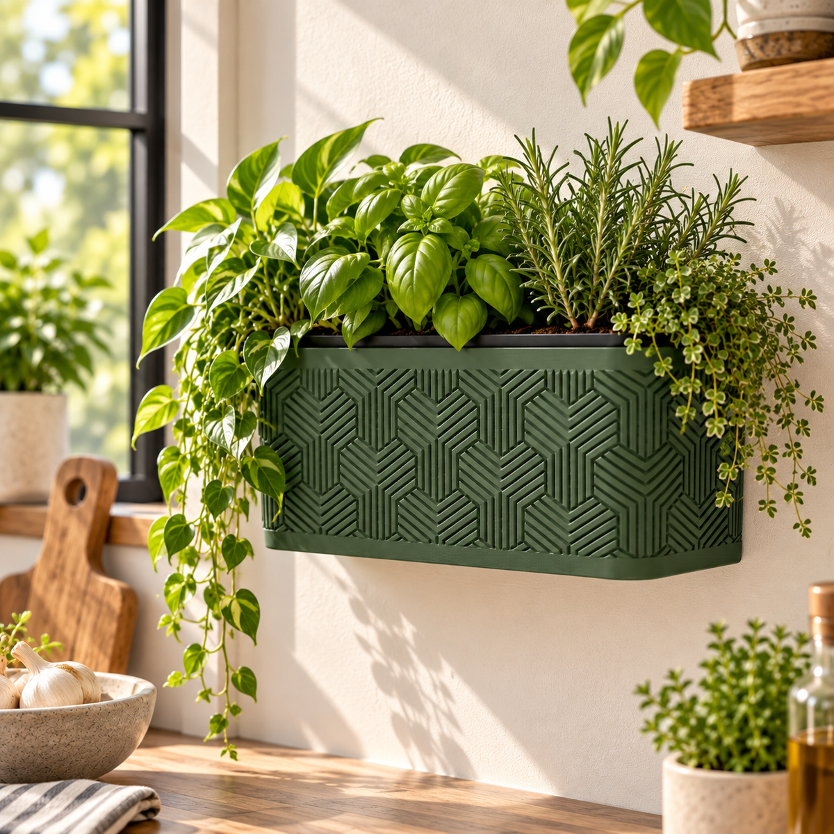 Wall Planter – Modern Geometric Hanging Planter for Herbs & Succulents