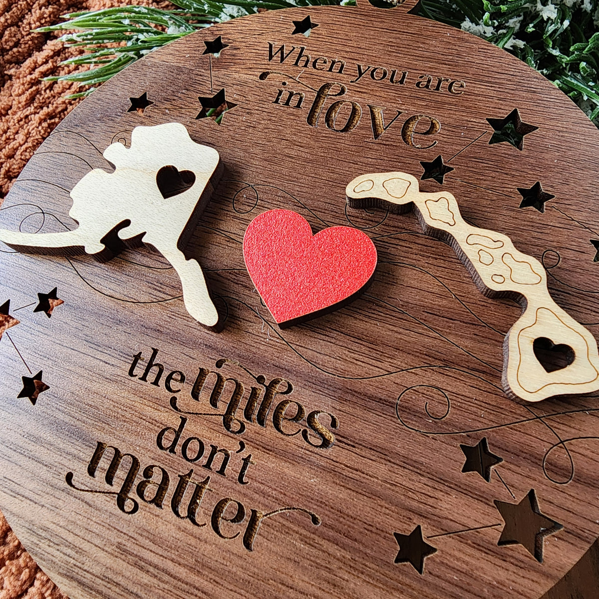 Long Distance Relationship Ornament – Personalized Couple Christmas Gift - When you are in Love