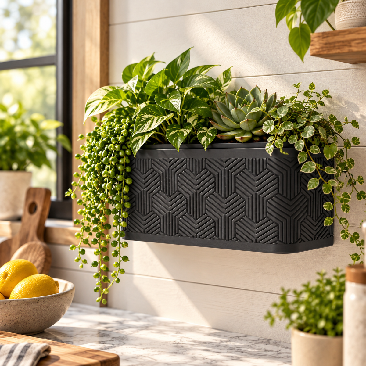 Wall Planter – Modern Geometric Hanging Planter for Herbs & Succulents