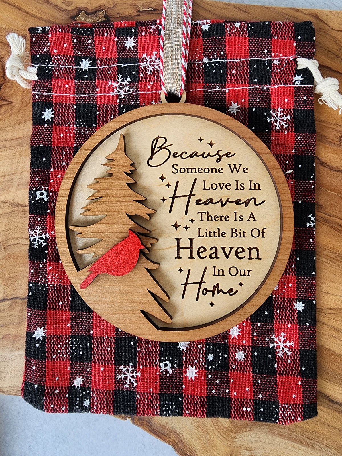 Cardinal Memorial Christmas Ornament, Because Someone We Love Is In Heaven, Christmas in Heaven Remembrance Gift