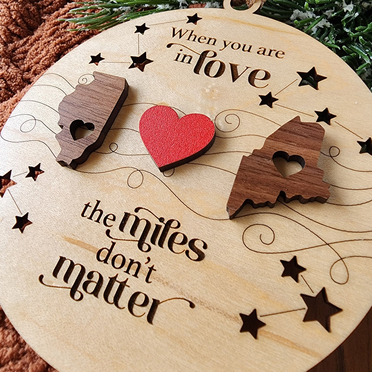 Long Distance Relationship Ornament – Personalized Couple Christmas Gift - When you are in Love